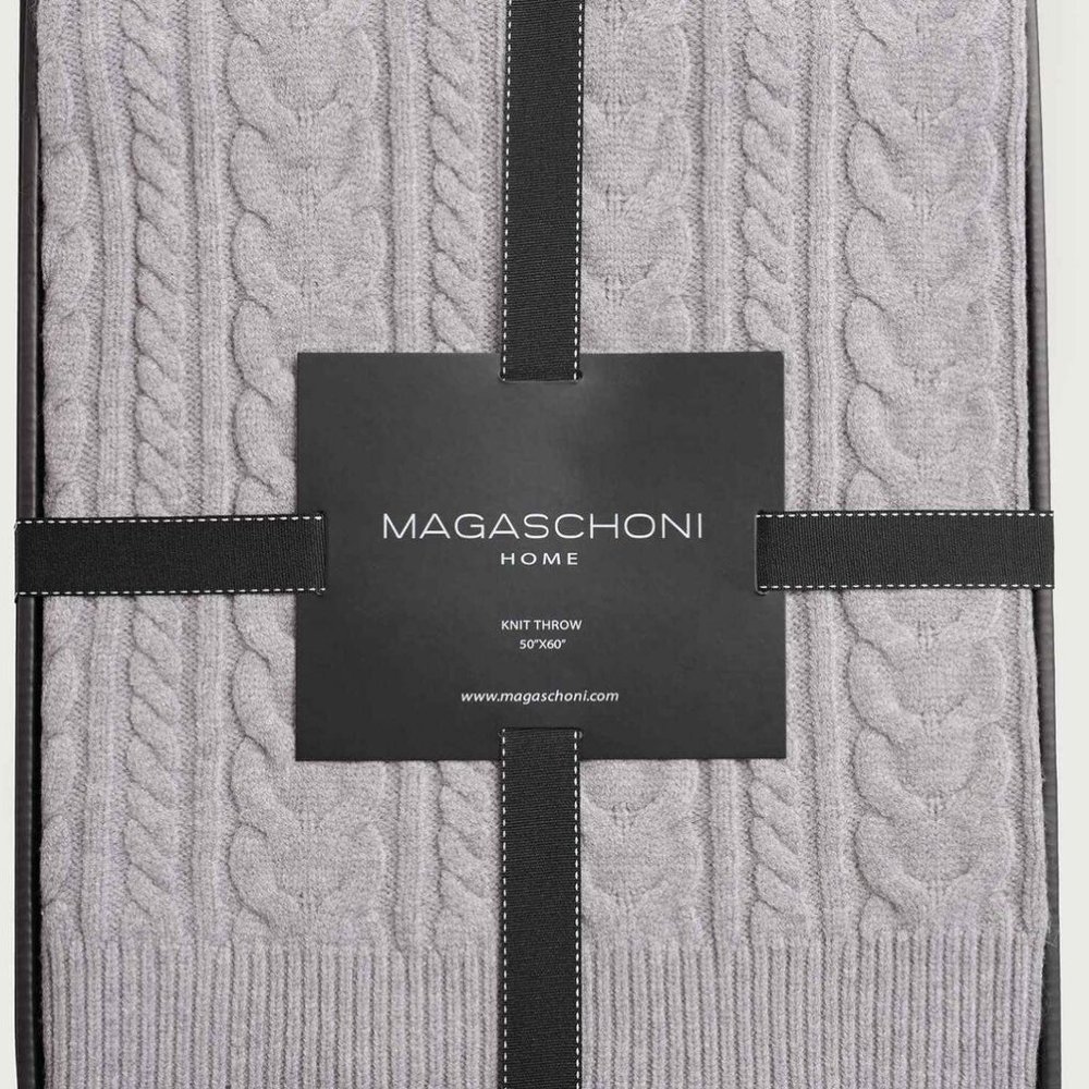 Magaschoni Super Soft Cable Knit Throw Blanket - 50" x 60"